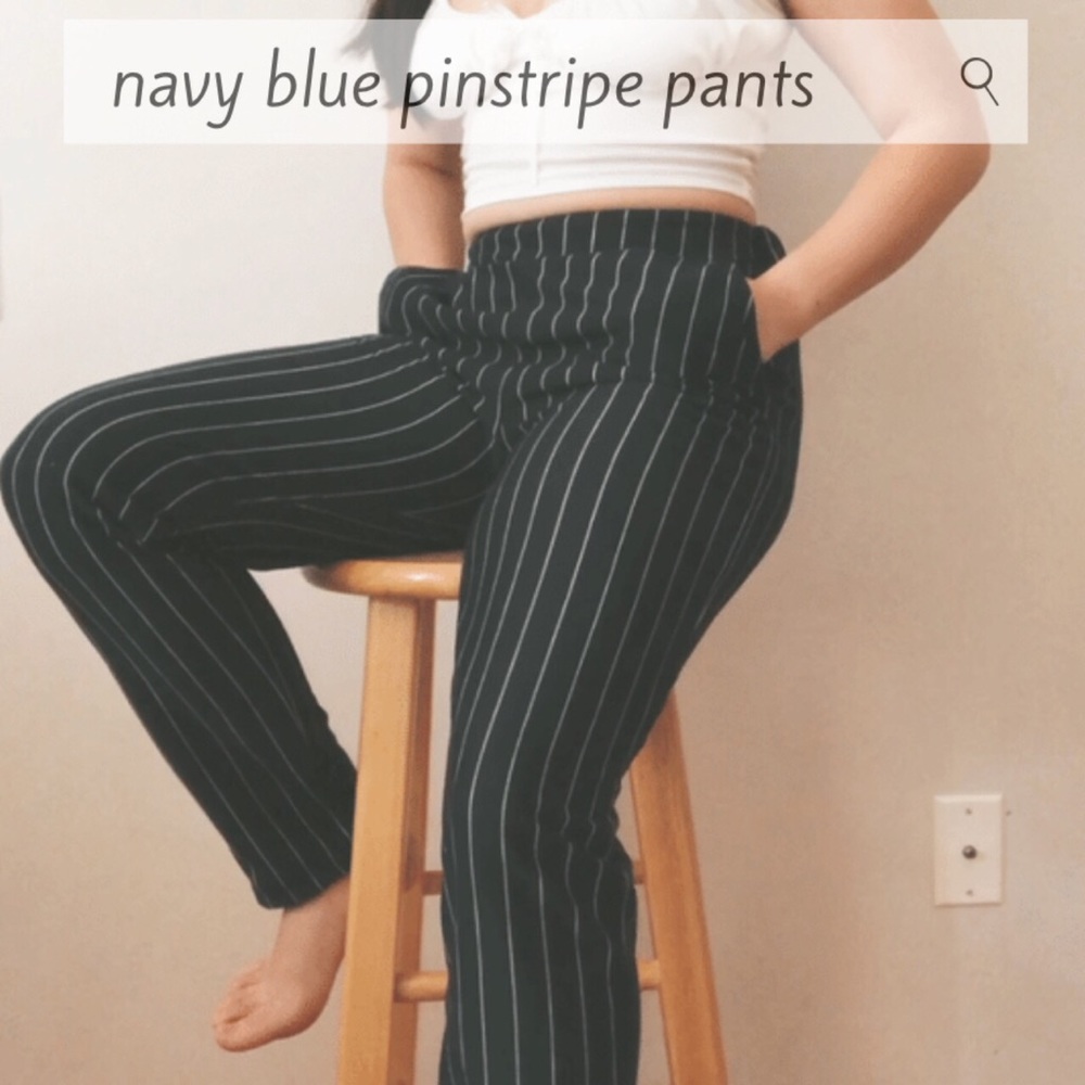 black pinstripe pants